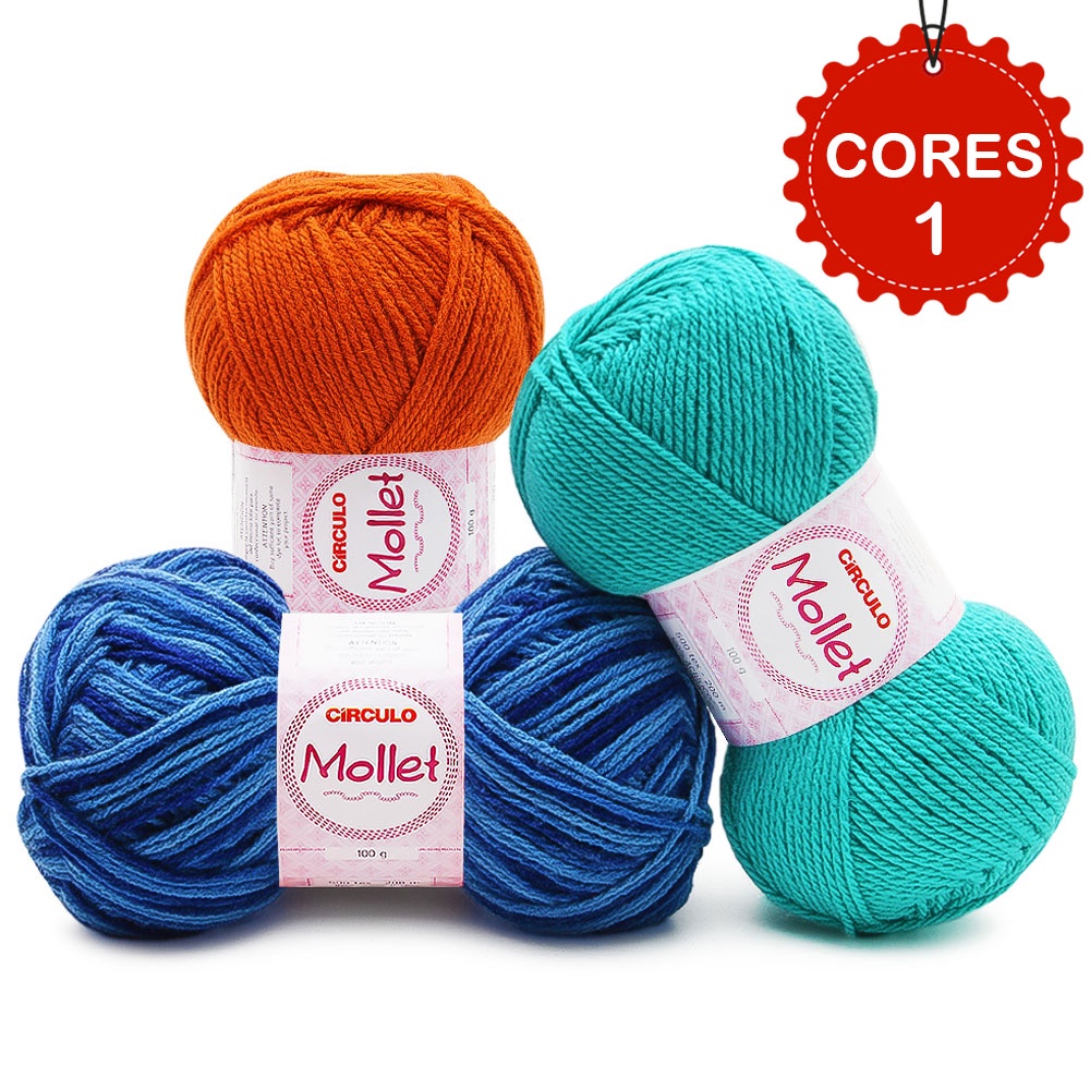 Fio Mollet Circulo 100g Tex 500 100% Acrílico Crochê Tricô Cores 1