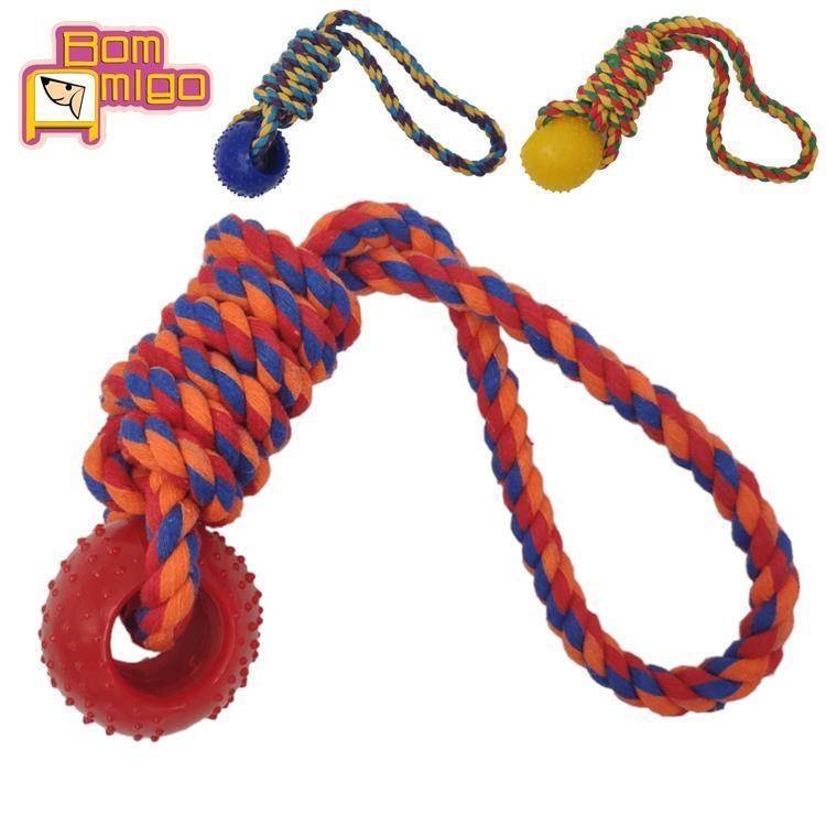 BRINQUEDO MORDEDOR PARA CACHORROS CÃES CORDA COM BOLA E PUXADOR em Oferta na Shopee