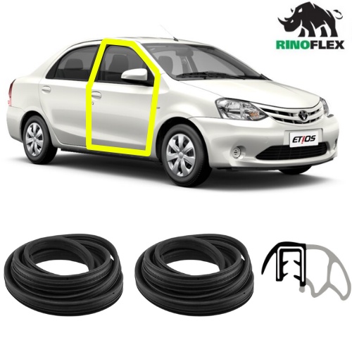 Kit 2 Borrachas de Porta Dianteira ou Traseira Toyota Etios Sedan Hatch