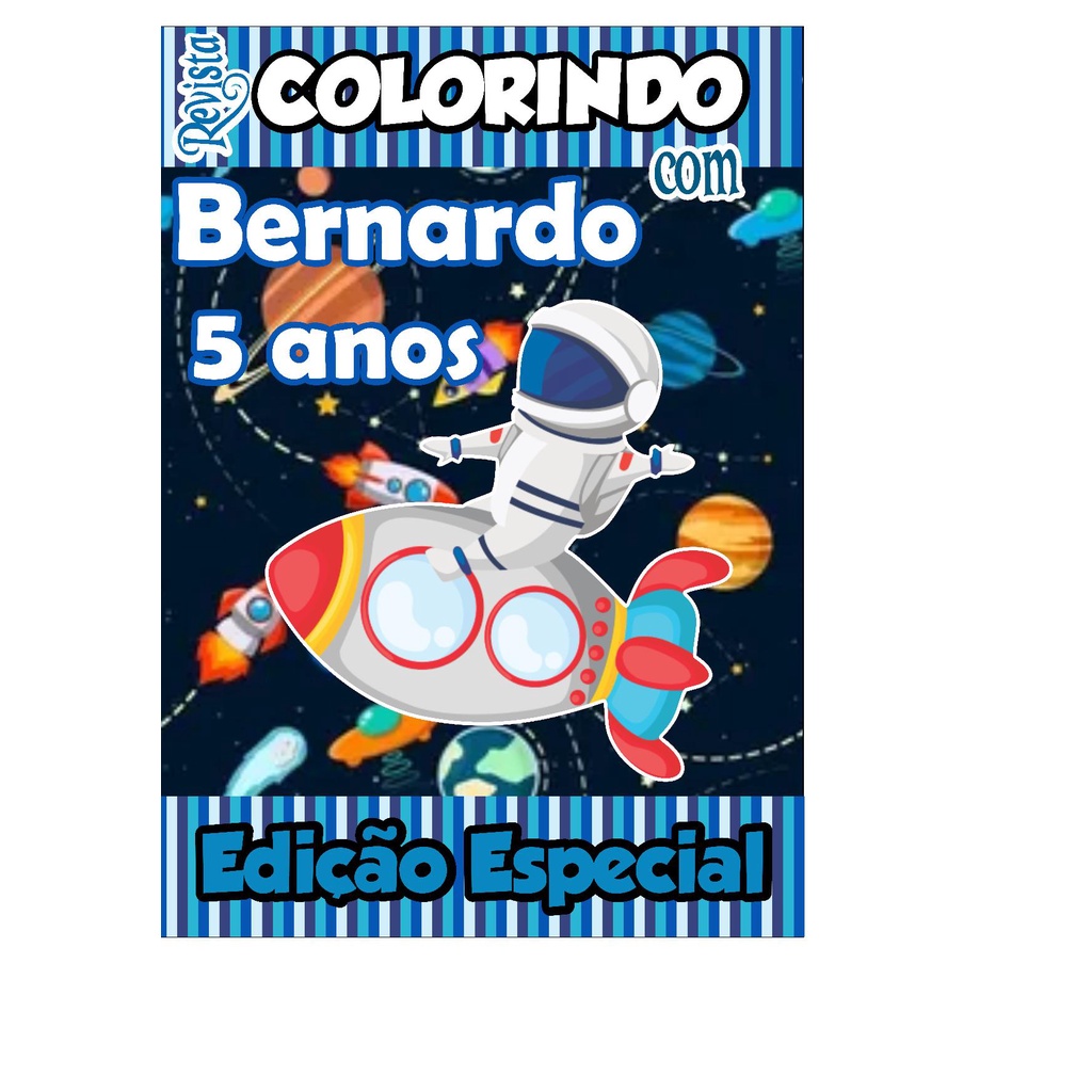 Livro De Colorir Personalizado / Revistinha de Colorir  - Tema: Astronauta