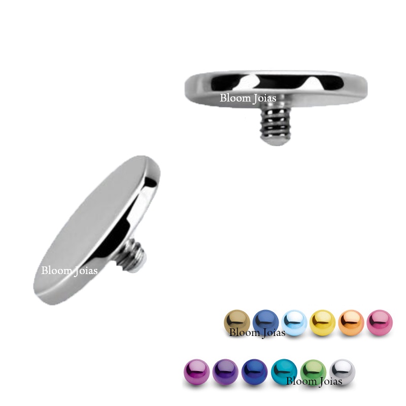 Piercing em Titânio Topo Disco Flat para Microdermal e Surface Escolha a Cor em Oferta na Shopee