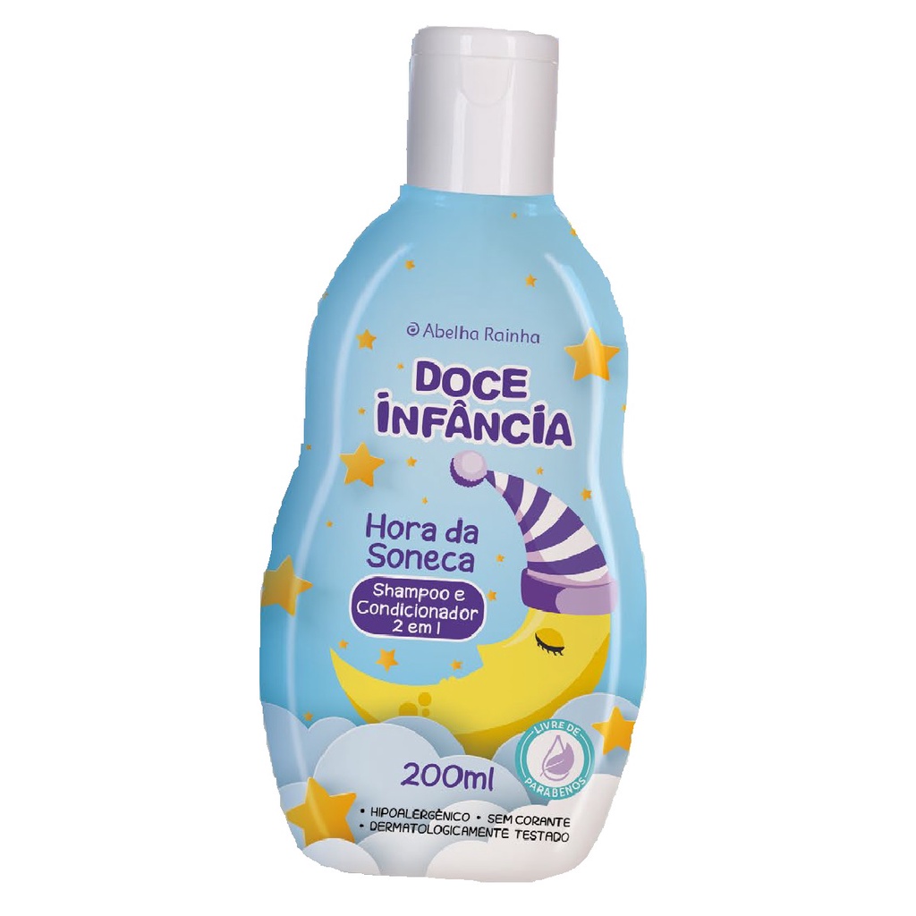 Shampoo e Condicionador 2 em 1 Hora da Soneca Doce Infância Abelha Rainha 200ml