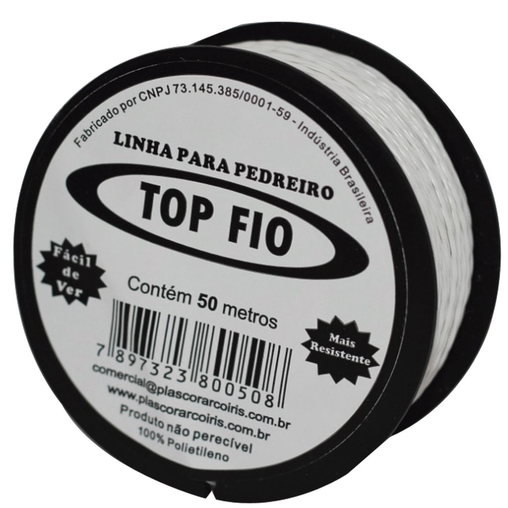 Linha de Pedreiro Lisa ou Torcida 50 ou 100 Metros Top Fio Plascor
