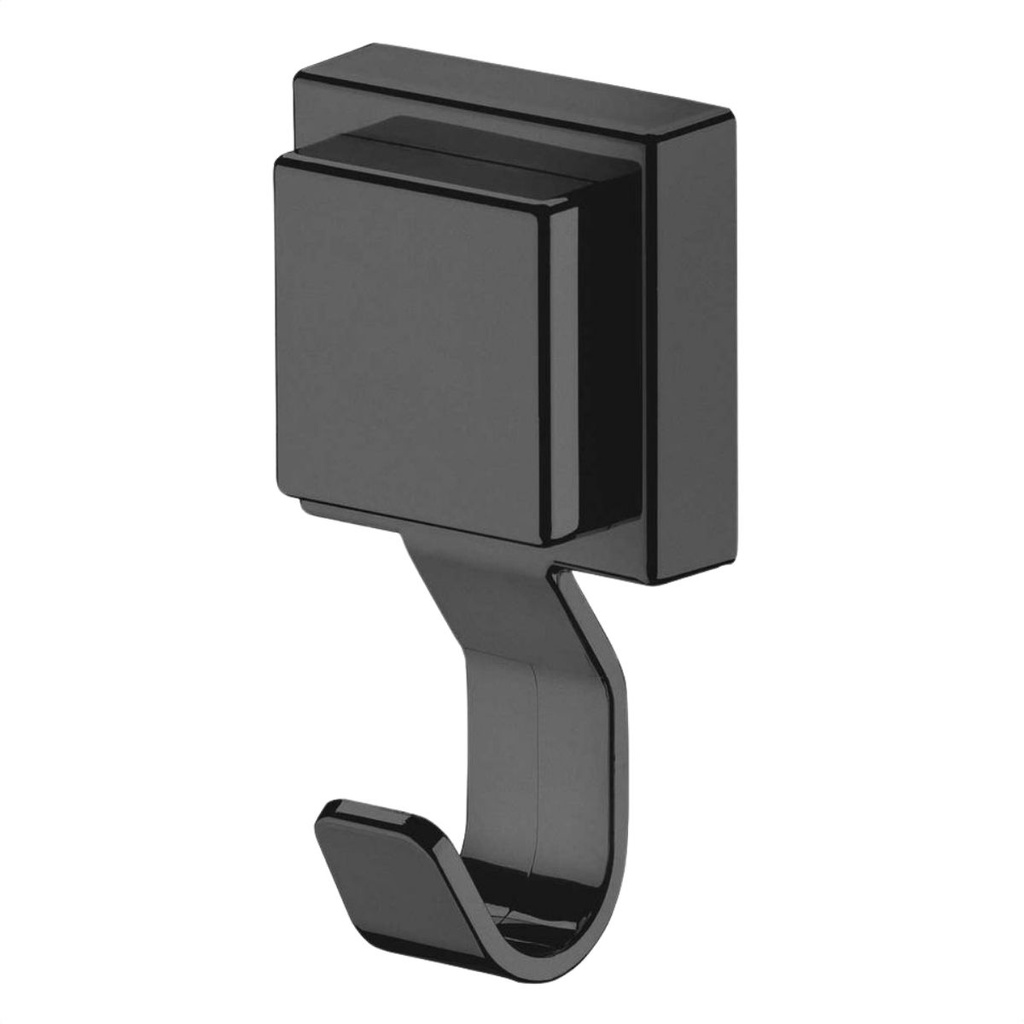 Gancho Multiuso para Banheiro Lavabo com Ventosa Preto Fosco Resistente Sem Furo Future - Home & Living
