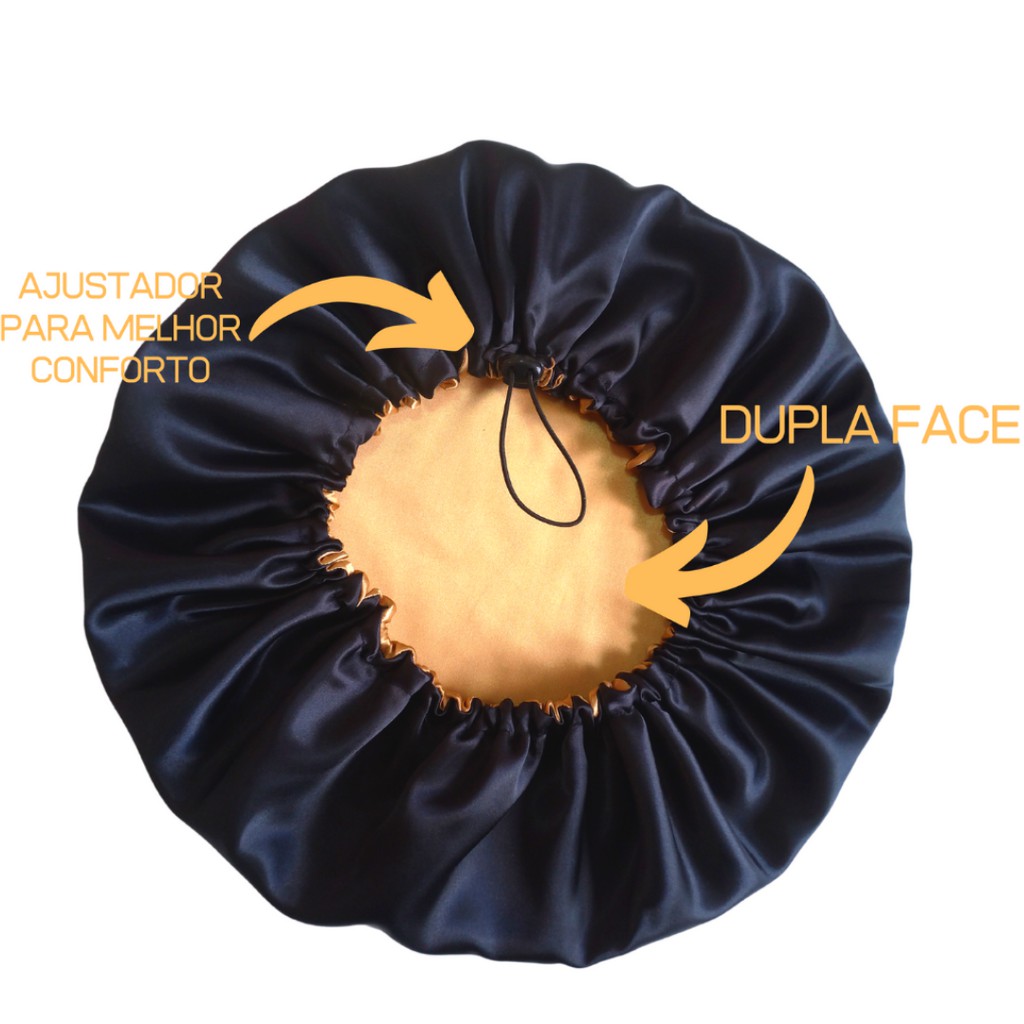 TOUCA TOCA PARA DORMIR ANTI FRIZZ DUPLA FACE COM REGULADOR NO ELÁSTICO PARA MELHOR CONFORTO