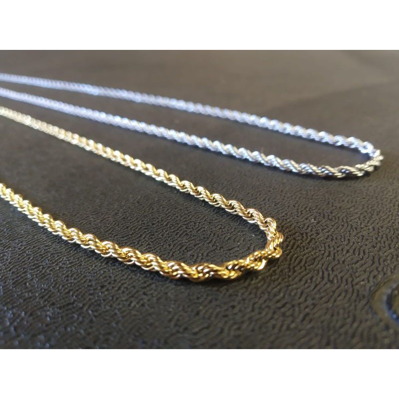 Corrente Masculina Prata Ouro Aço Inox Colar Cordão Trançado baiano folhado 18k