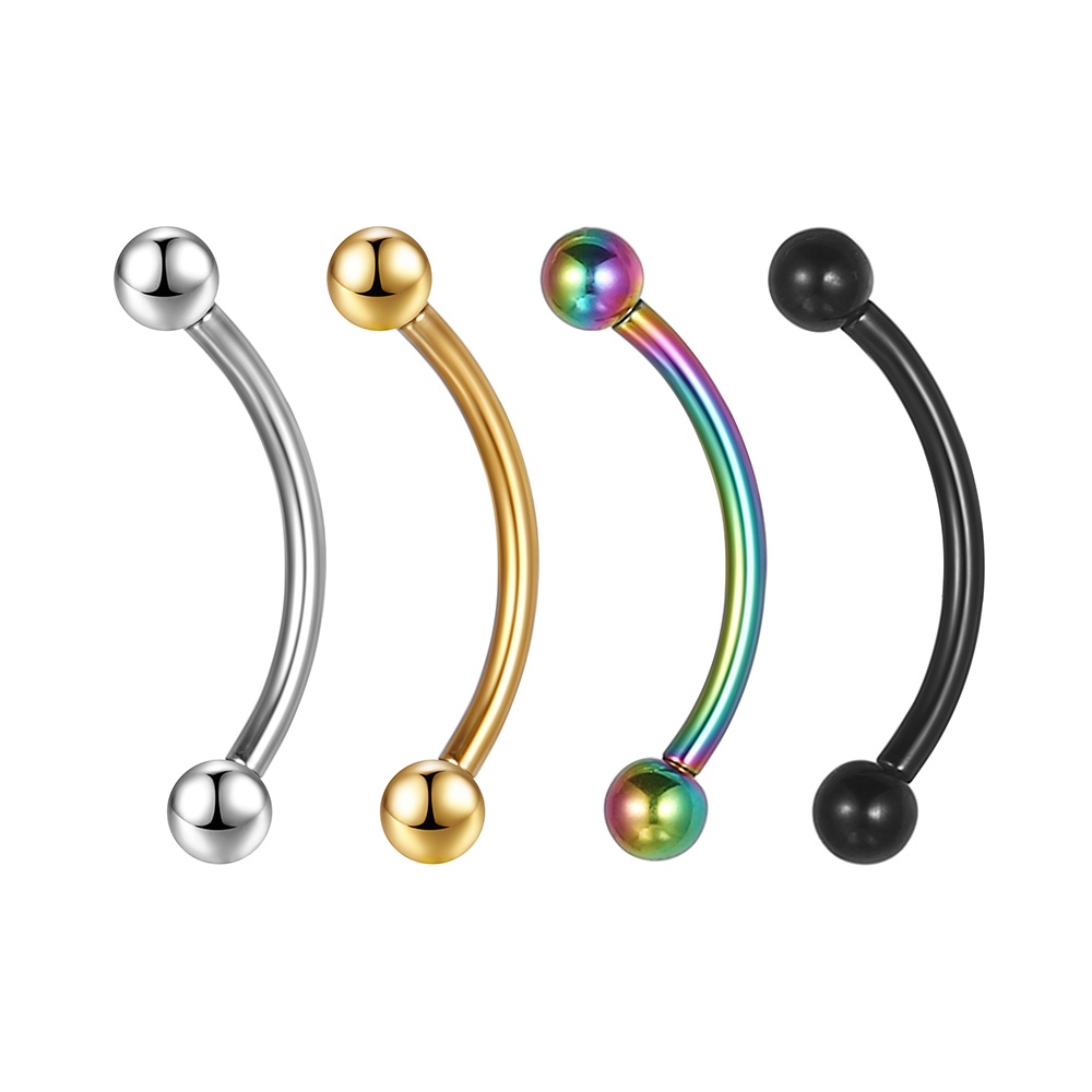 Piercing Micobell Curvo Aço Cirúrgico Rosca Externa | Sobrancelha, Rook, Daith, Tragus, Cartilagem, Lábios em Oferta na Shopee