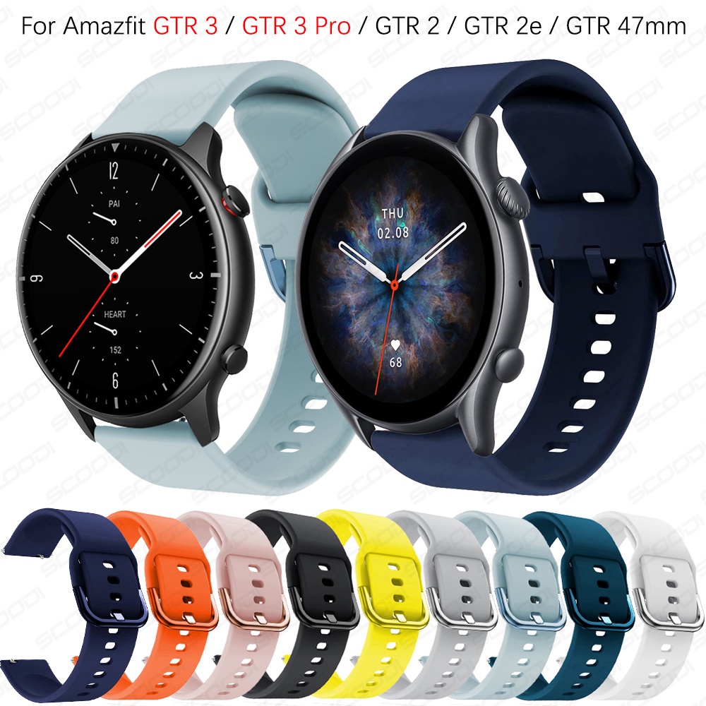 Pulseira De Silicone Flexível Para Smartwatch Relógio Inteligente Xiaomi Huami Amazfit GTR 4 3 3Pro/2 2e 47mm