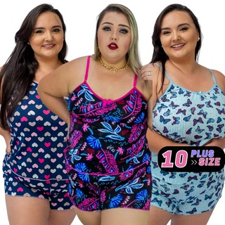 Kit 10 Pijamas Plus Size Baby Doll Feminino
