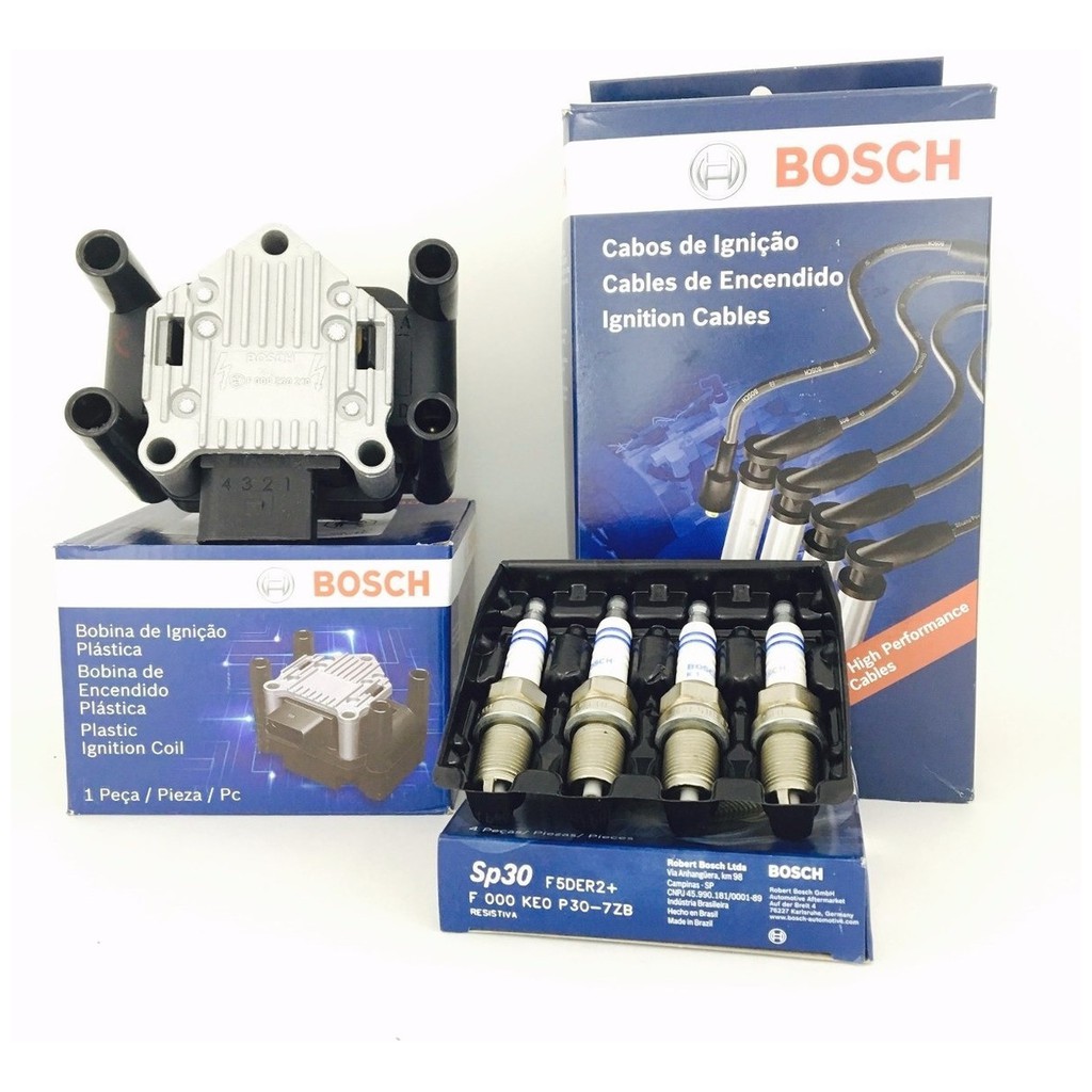 Kit Vela Cabo Bobina Ignição Crossfox 2010 Original Bosch