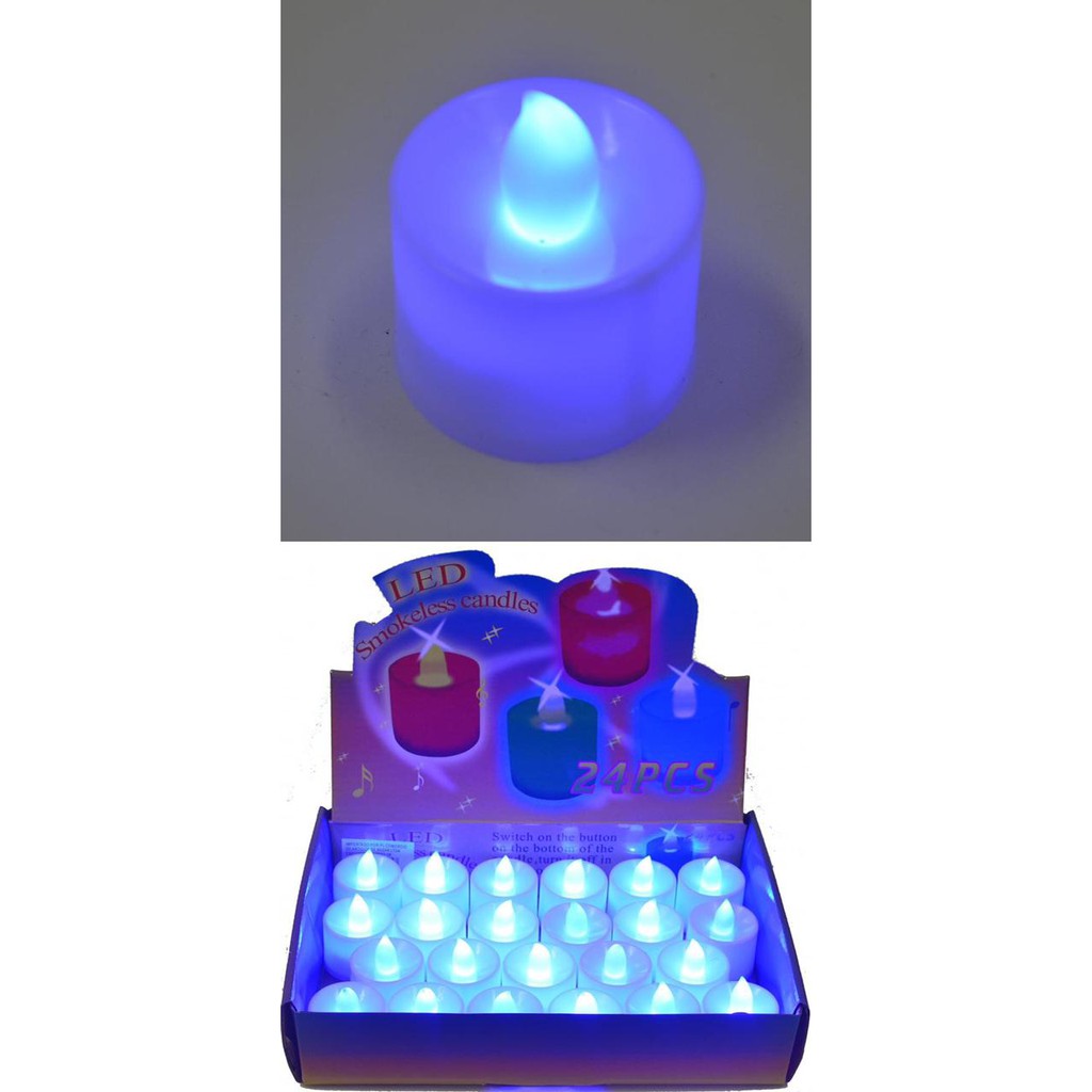 Vela Decorativa Em Led Azul Reto FVL-1006 em Oferta na Shopee