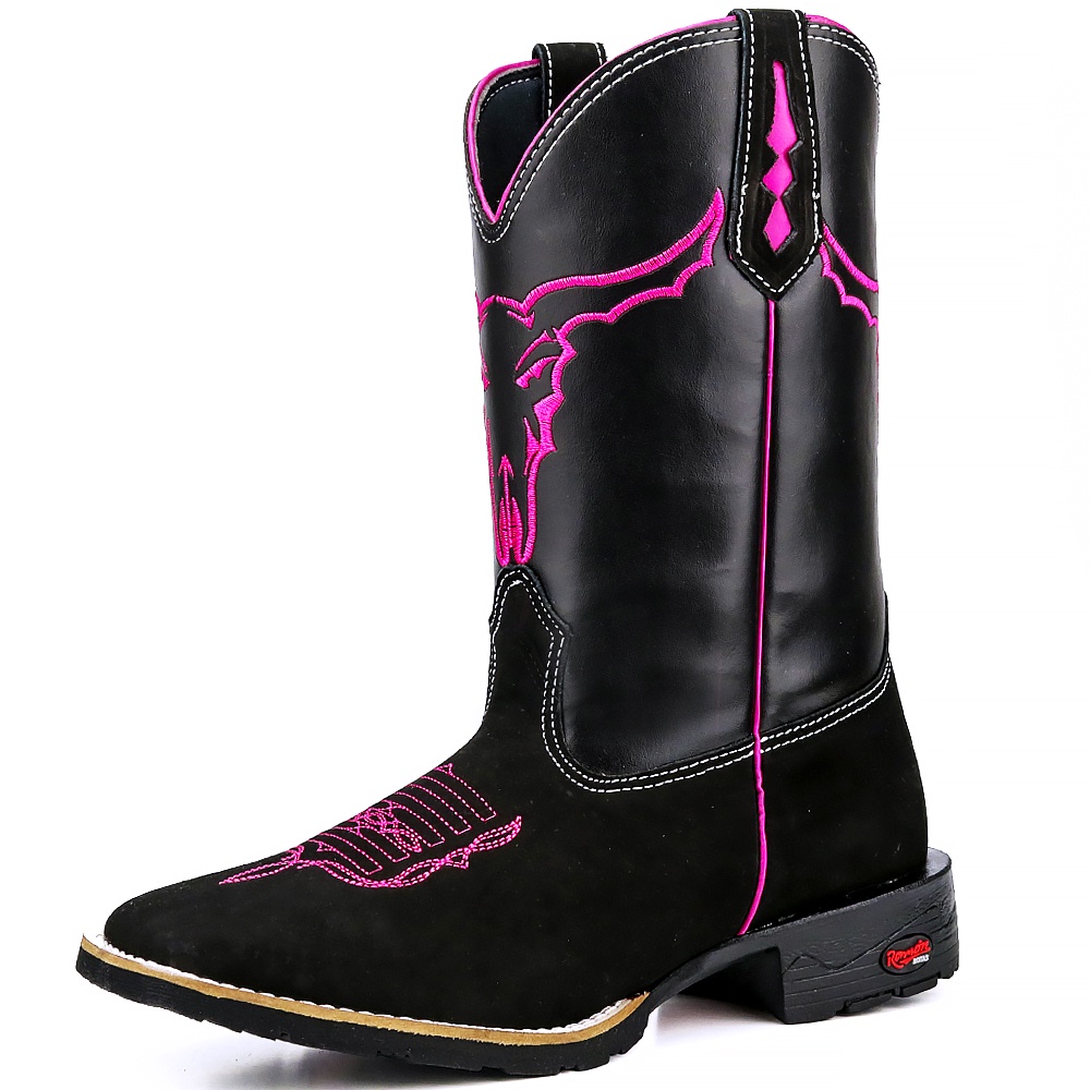 Bota Texana Feminina Montaria Cano Longo country promoção Em Couro