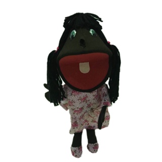 Fantoche De Mão Menina Negra 30cm em Oferta na Shopee