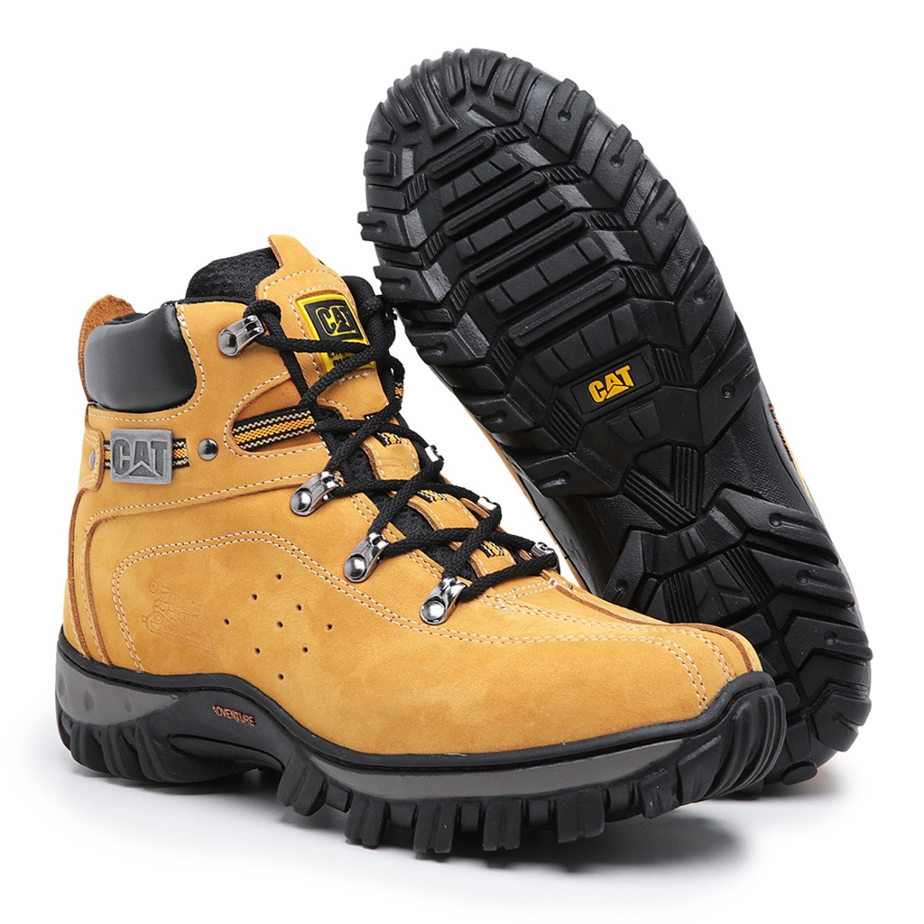 Bota Caterpillar modelo Cano Médio Adventure couro masculino Shopee Brasil