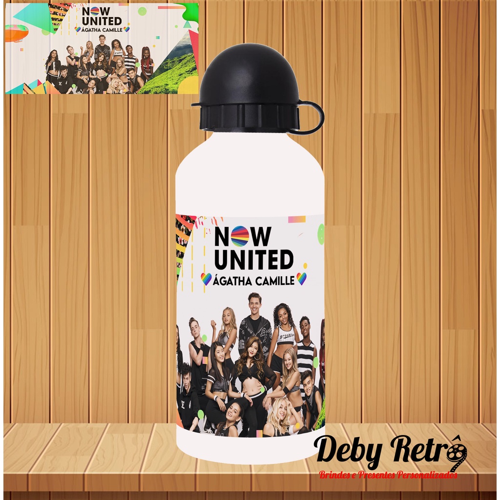Squeeze Garrafa de alumínio 500 ml Now United personalizada com nome, Garrafinha now united, garrafa now united, now united, garrafinha infantil, garrafa escolar, garrafa de água