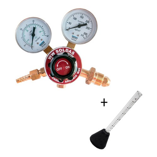 Regulador Argônio W25 Wwsoldas + Fluxometro Bibimetro