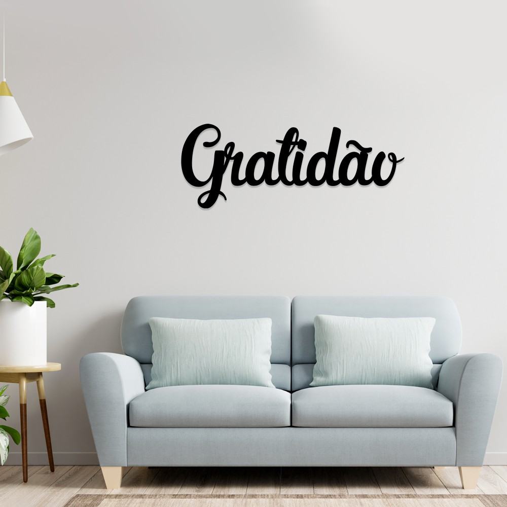 Aplique Palavra Decorativa MDF Pintado 30X15cm