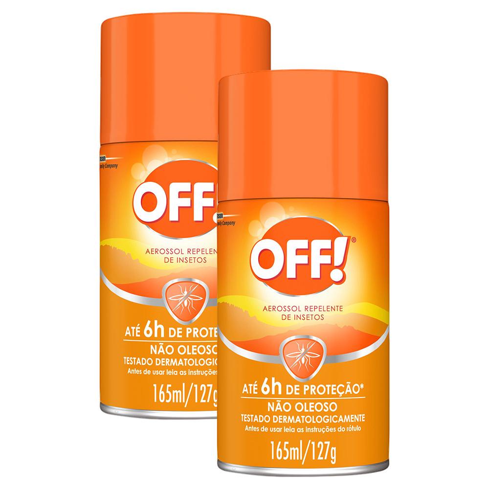 Kit 2 Repelente de Insetos Off! Aerossol 165ml em Oferta na Shopee