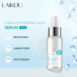 Sérum de ácido hialurônico LAIKOU hidratante redutor de poros removedor de espinhas reparo da maciez da pele 17ml