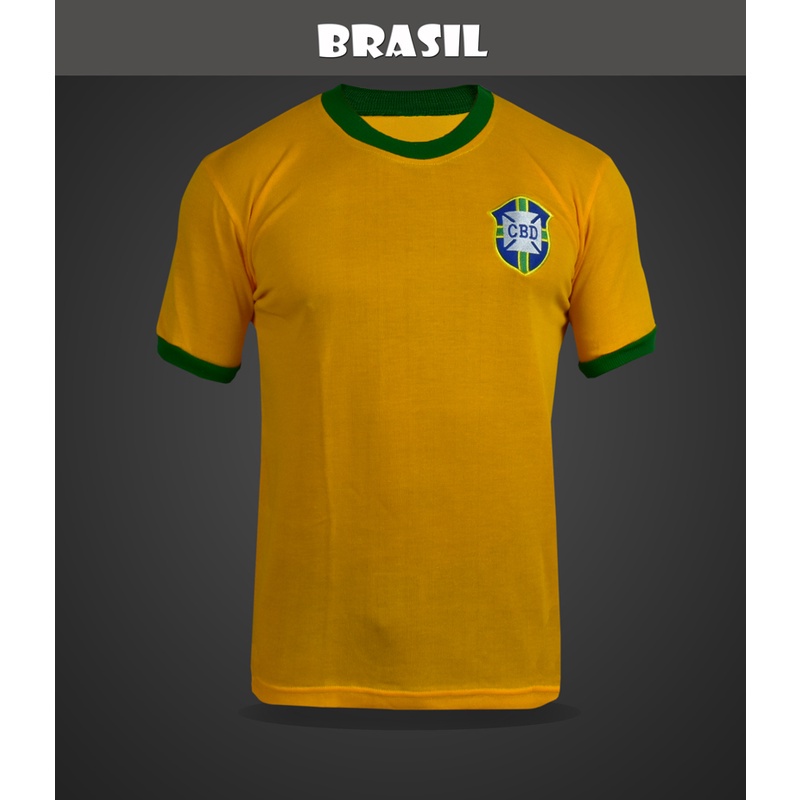 Camisa Brasil Retrô 70 Pelé Shopee Brasil