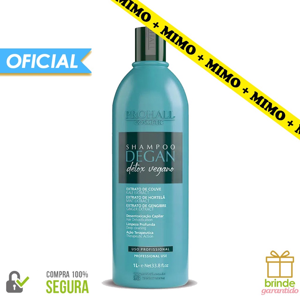 Prohall Shampoo Degan Limpeza Profunda Detox Vegano 1L