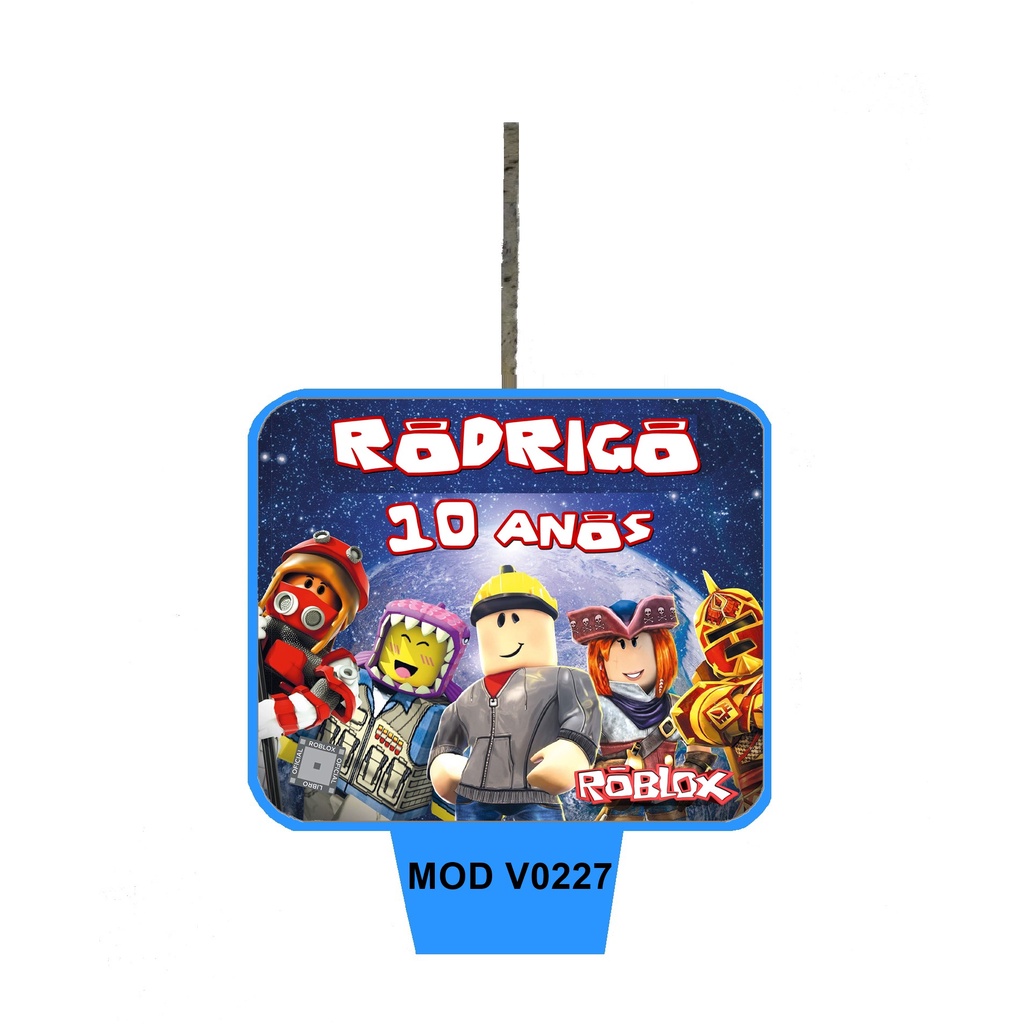 Vela de Aniversário ROBLOX personalizada com nome e idade em Oferta na Shopee