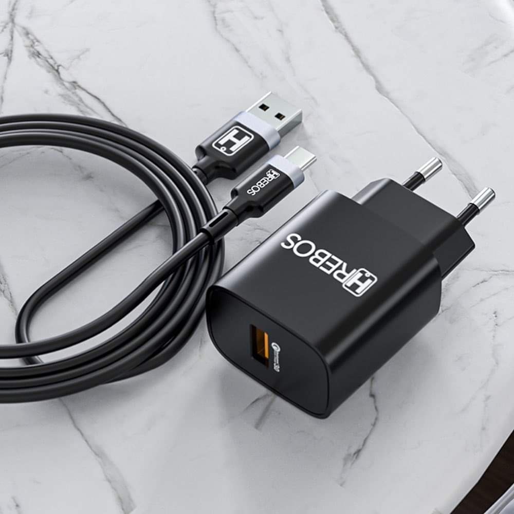 Carregador Turbo Compatível Tipo C Usb Power Qualcom QC 4.0 6.0A HREBOS