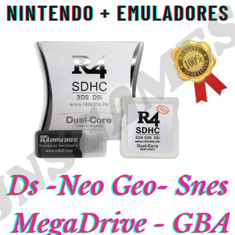 R4 2022 Nintendo DS flash card + 300 jogos 