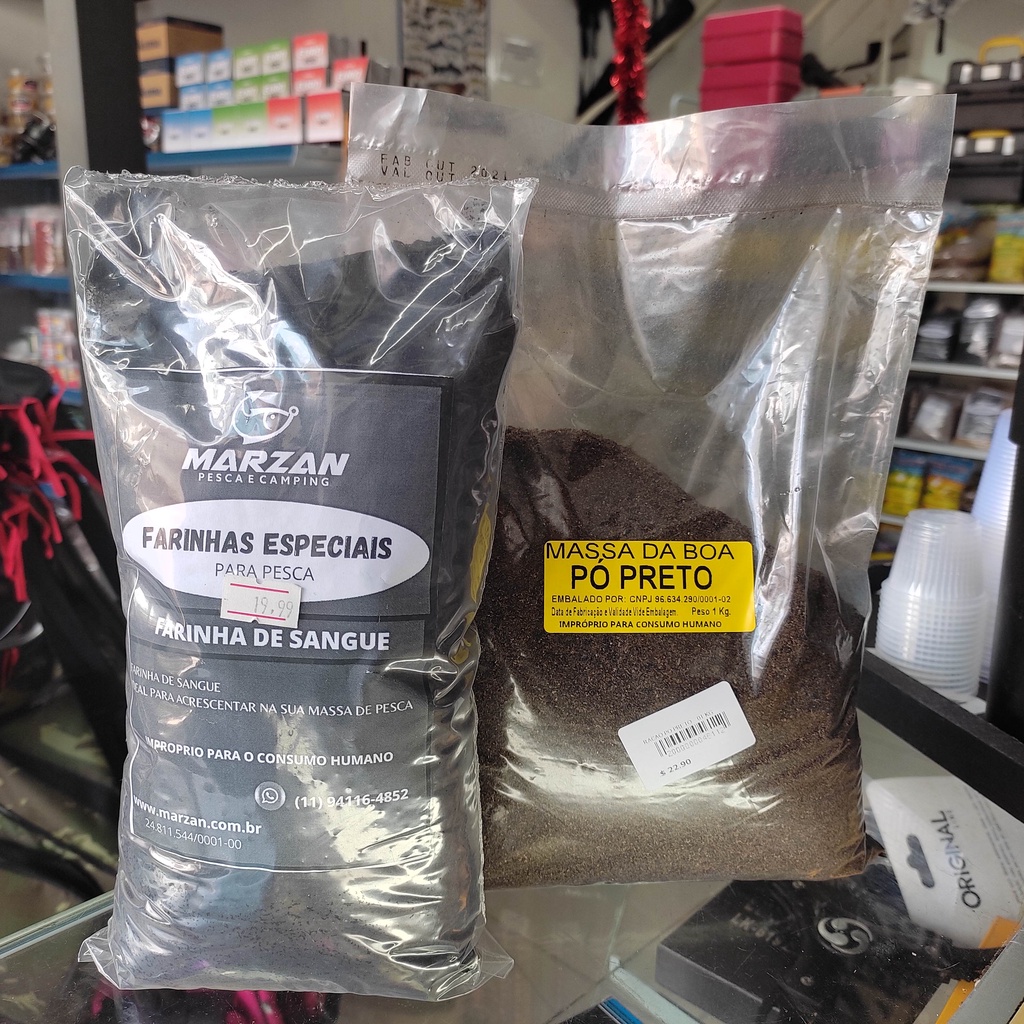kit de pesca 1 kilo farinha de sangue+1 kilo de pó preto oferta