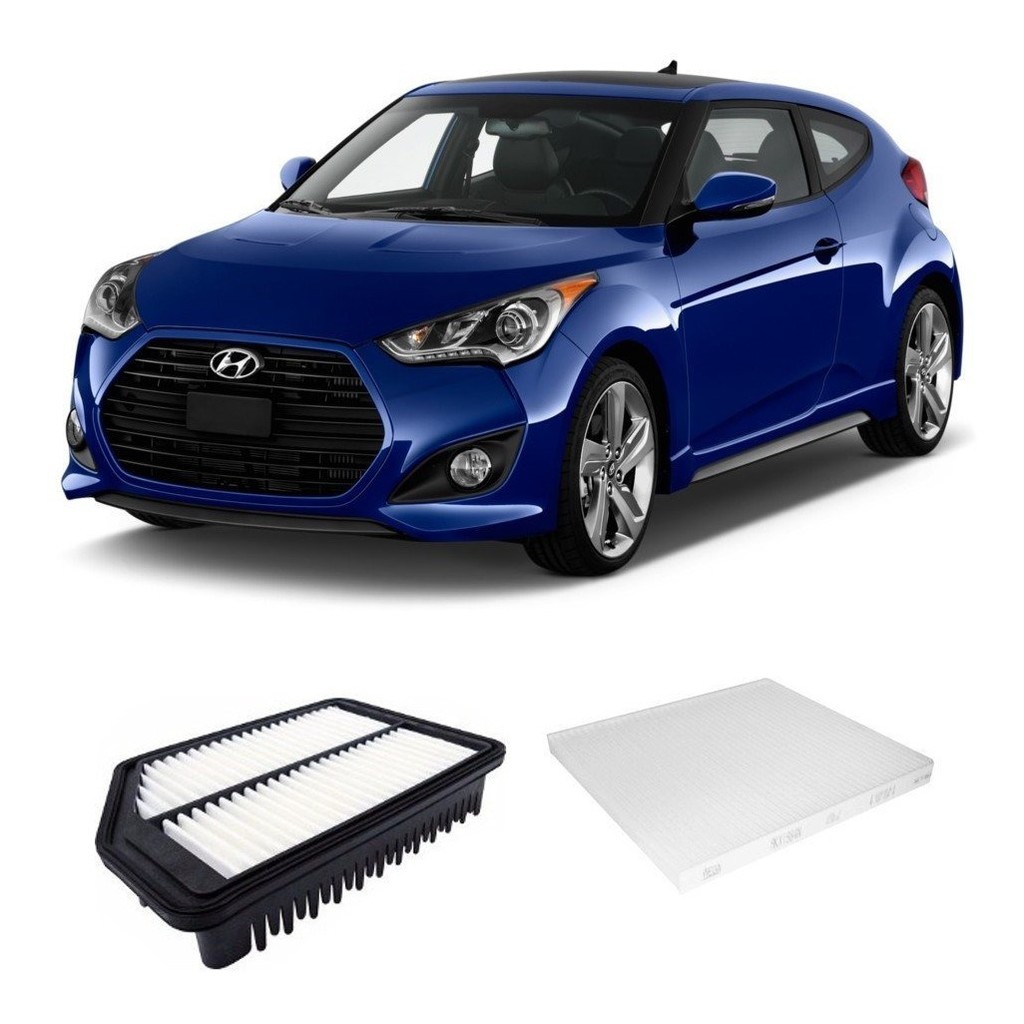 Kit Filtros Ar Condicionado + Ar Motor Veloster 1.6 16v Gas