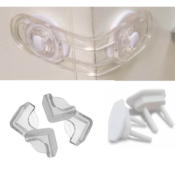 Kit Proteção Segurança Bebê/ Criança ~ 3 trava de gaveta 10 Protetor de tomada  4 protetor de quina