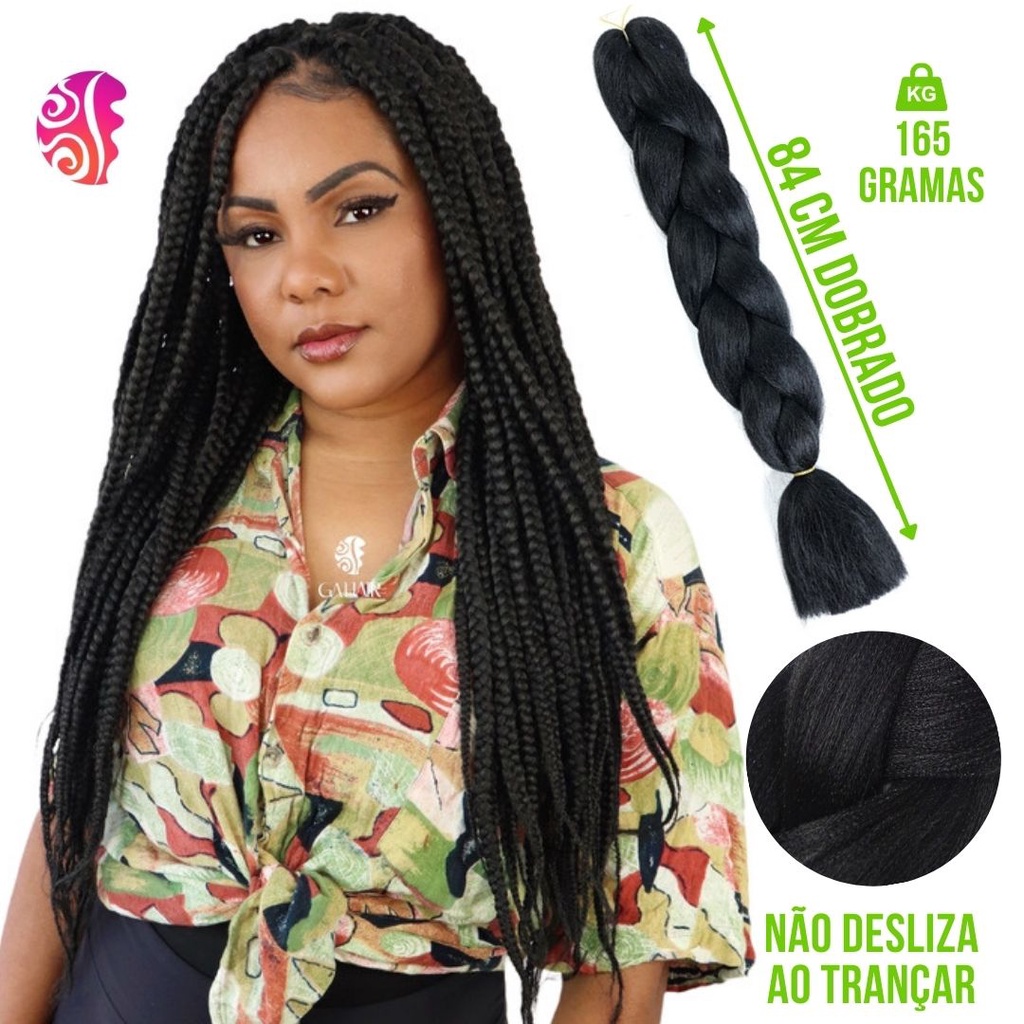 Cabelo Jumbo - Kanekalon - Para Tranças e penteados em geral - Direto Da  Fabrica - Sintético + Aneis | Shopee Brasil