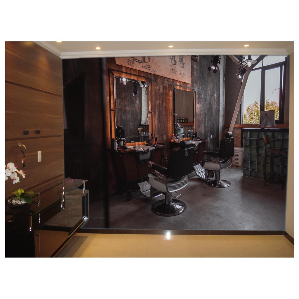 papel de parede Barbearia Barber shop 3D m² BRB11