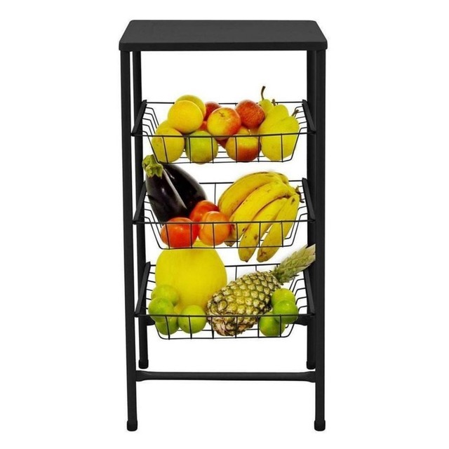 Fruteira Armário Metal Com 3 Divisórias Suporte Para Micro-ondas Galão De Água Forno - Promoção