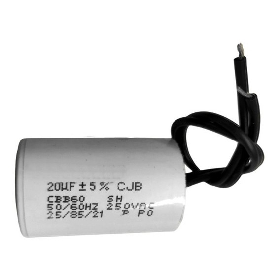 Capacitor 20uf 250v 2fios Motor Maquina de Costura