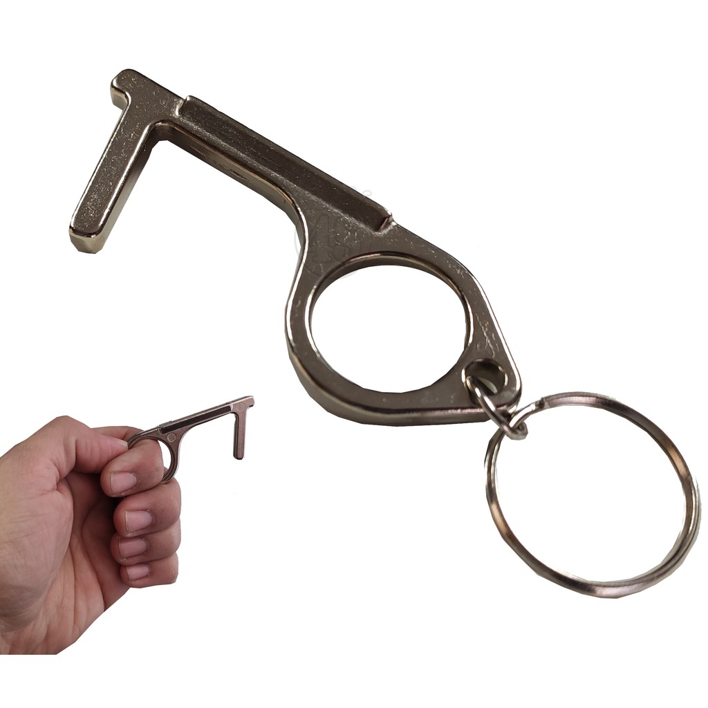 Chaveiro Anti Contato Antiviral Antibacteriano Proteção Toque Metal Virus