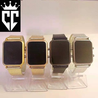 Relógio Digital Led Branco Rose Dourado Feminino