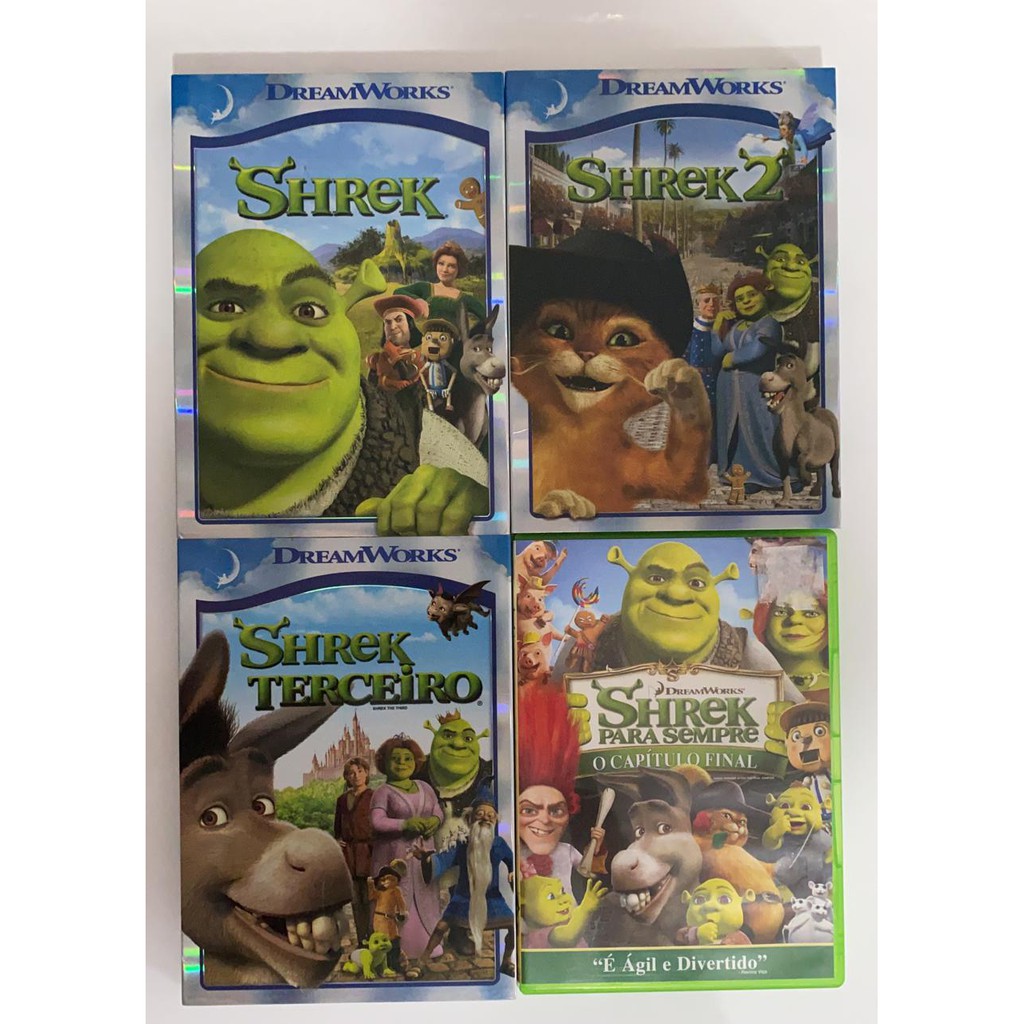 ColeÇÃo Dvd Quadrilogia Shrek 04 Discos Shopee Brasil