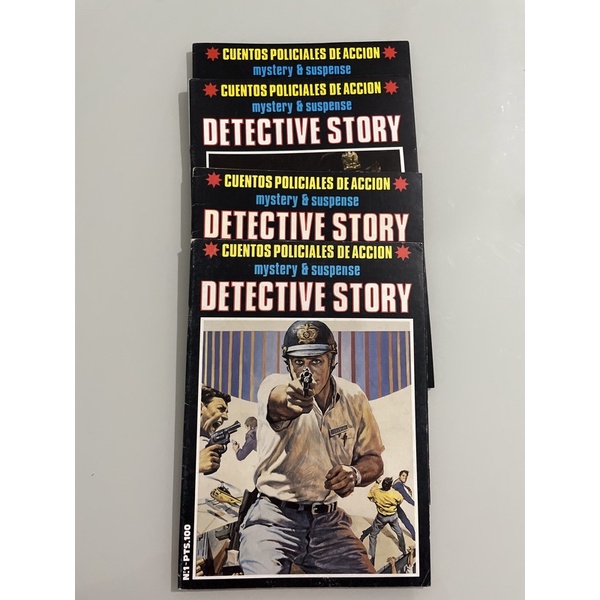 Lote raro gibi em espanhol kit com n 1, 2, 3 e 4 Detective Story revista hq detetive