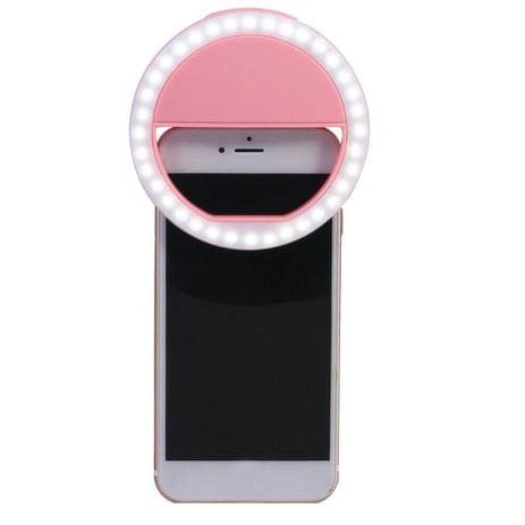 Ring Light Clipe Anel Luz Selfie Flash Foto Celular Universal - ROSA