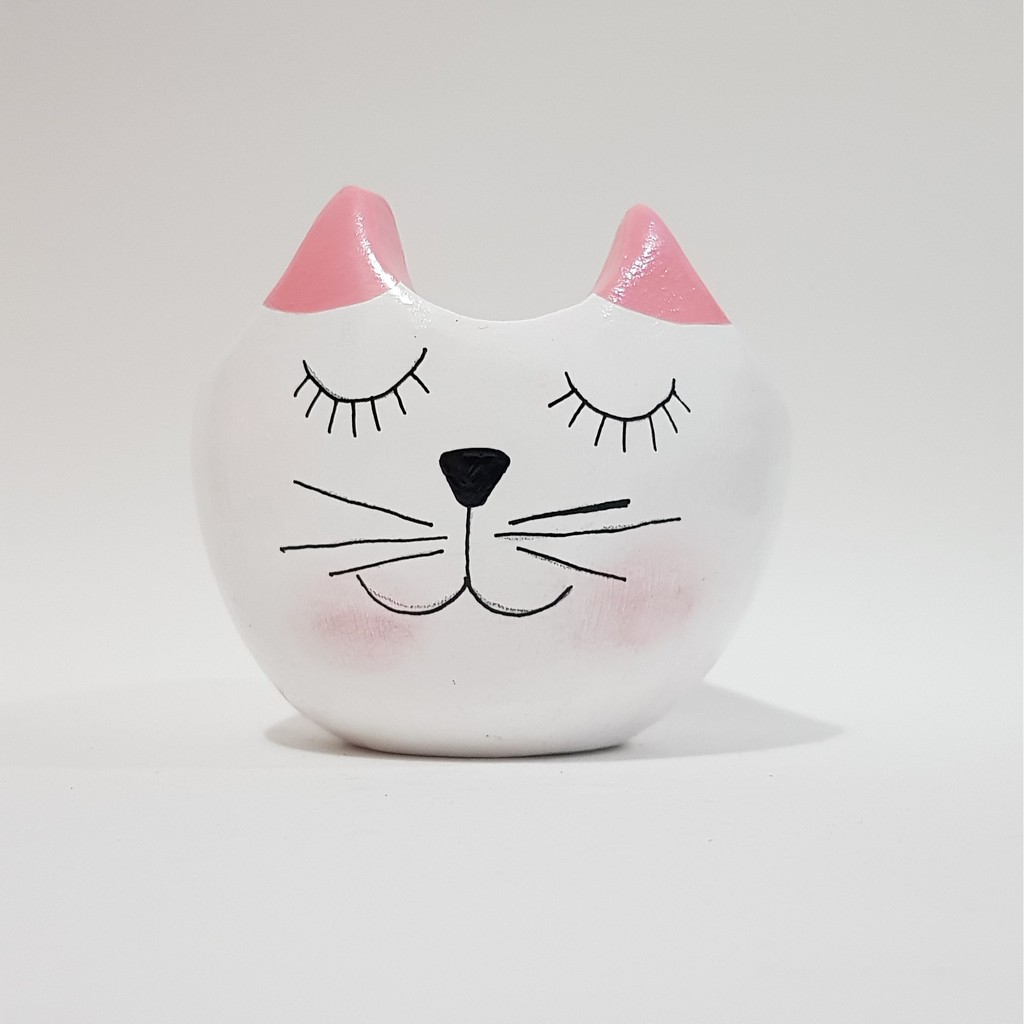 Vaso decorativo/ cachepô de bichinho ( GATINHO ) para plantar cactos, suculentas plantinhas e decoração