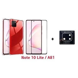 Capa Capinha Case Air Bag Samsung Note 10 Lite / A81 + Pelicula DE Vidro 3D+Pelicula Camera 3D
