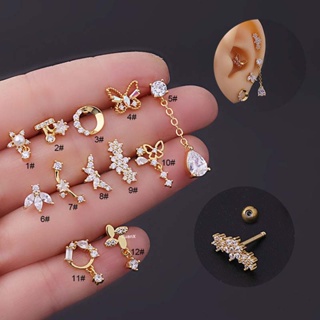 1 Peça Brinco Stud Helix De Aço Inoxidável 16 Formato De Barrelos em Oferta na Shopee