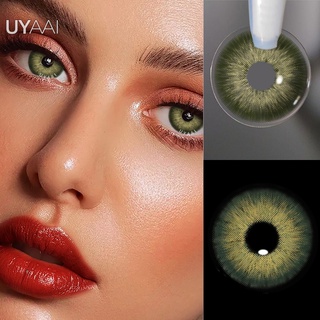 (-0,75 ~-8.0) Lentes De Contato Cosméticos Coloridos Com Olhos Grandes Série PATTAYA 2Pieces/1 Par Verde