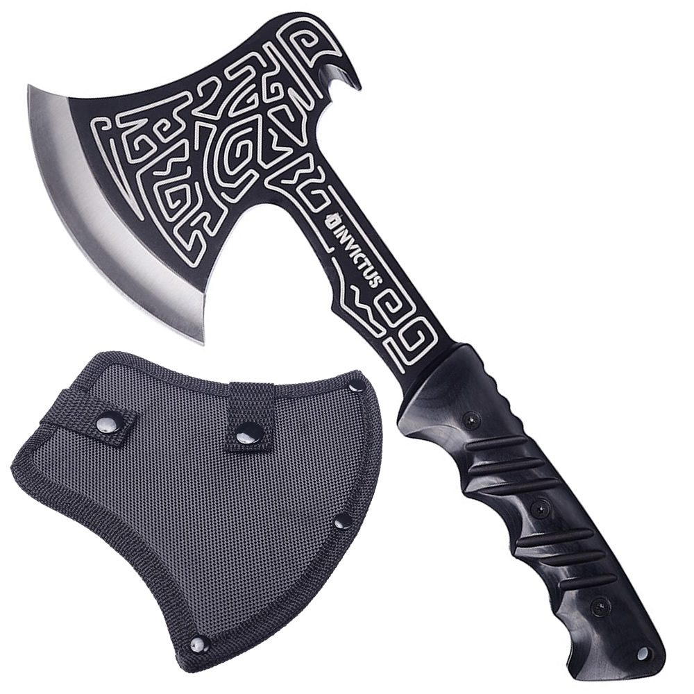 Machado Viking Machadinha Tatica Invictus Bjorn Texturizada Full Tang Com Bainha