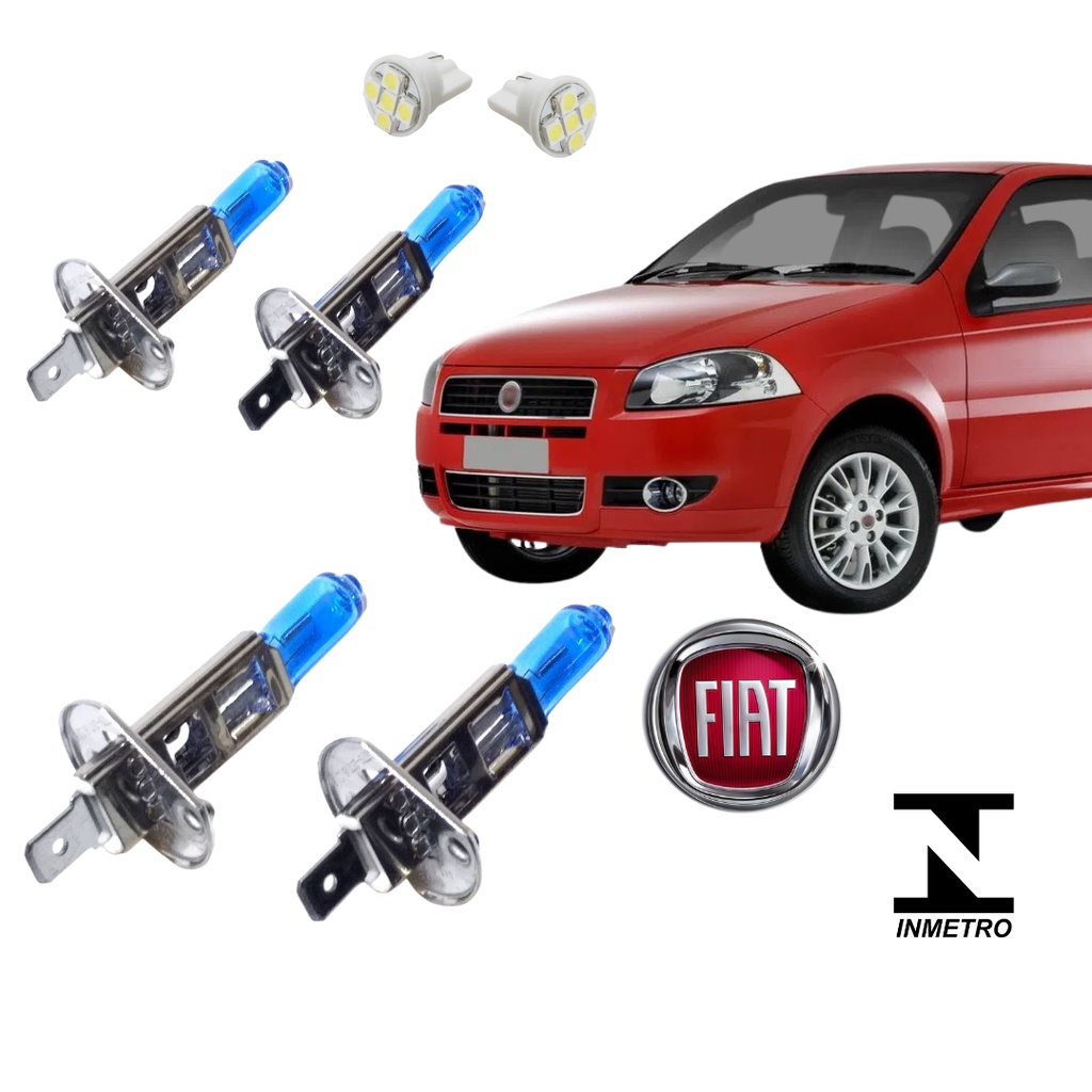 Kit Lampada Farol Super Branca Fiat Palio G4 2008 A 2011 Envio Rapido em Oferta na Shopee