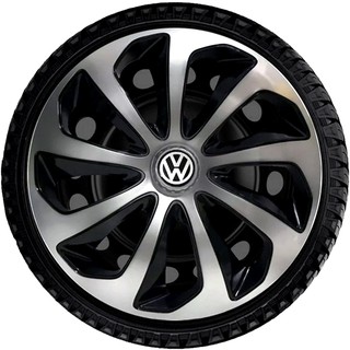 Calota Aro 14 Velox Silver Black Adaptável Gol Saveiro G5