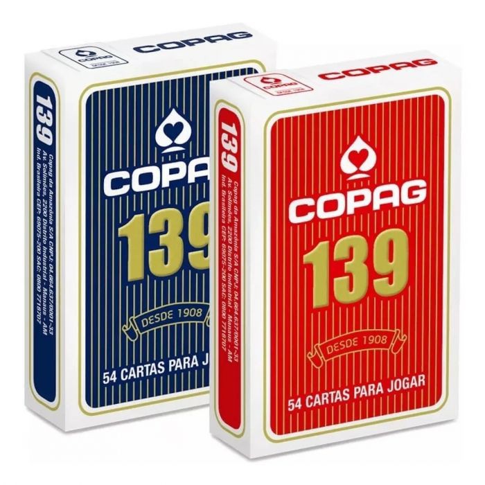 Baralho Copag 139 Tradicional Jogo de Cartas 54 Cartas Azul ou Vermelho