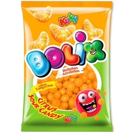 Bala de Goma Bolix Azedinha Sabor Tangerina 70g Kuky Doce Azedinho