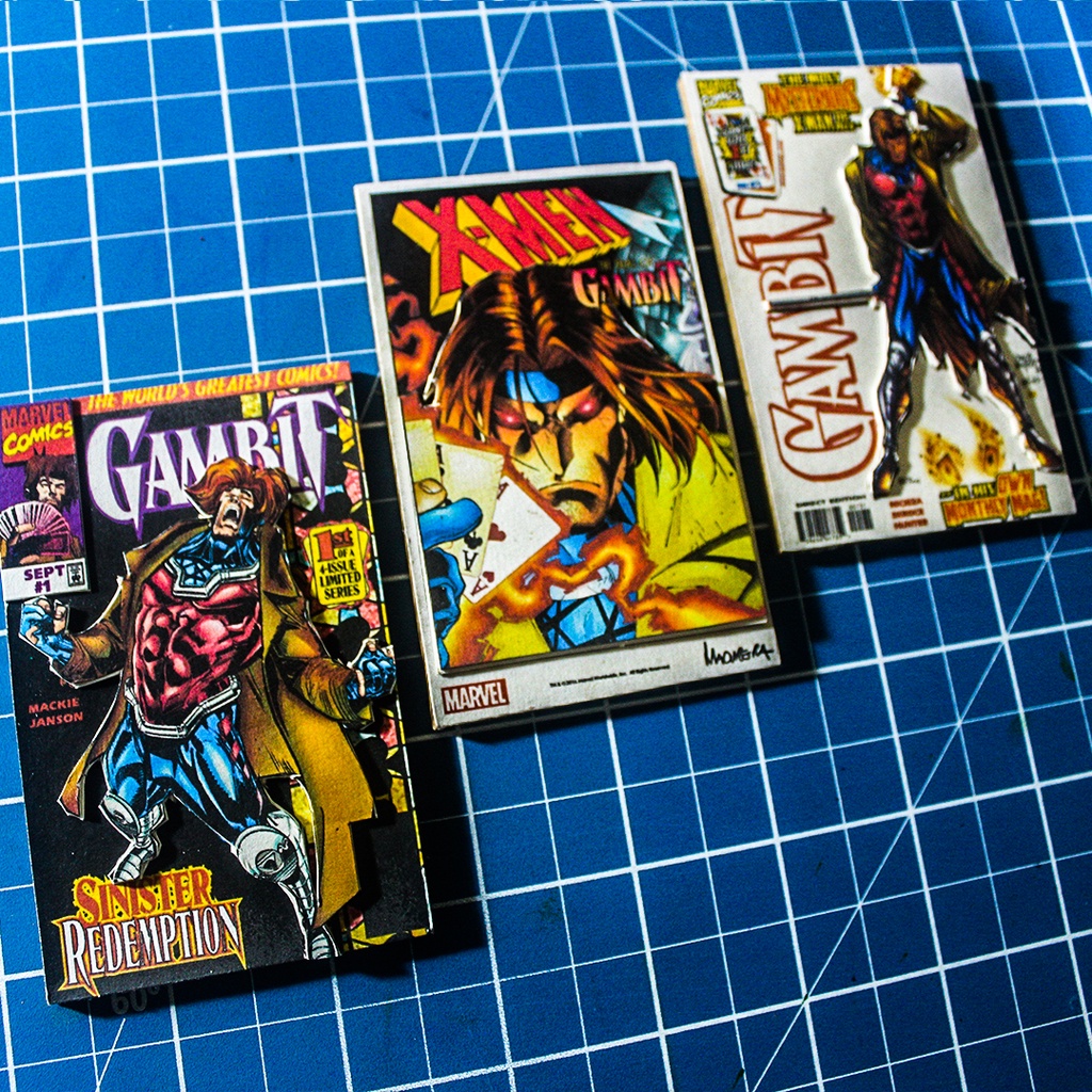 Imas decorativos 3D + caixinha de madeira - GAMBIT - 9x6 cm